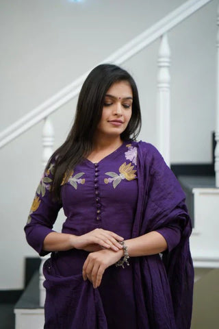 Pure Cotton Kurti With Embroidery Work  For Women